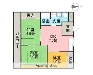 ハイツ幹【1階】の間取り