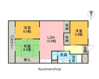 第5グランドハイツ服部【3階】の間取り
