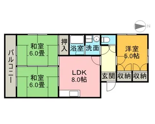 グランドハイツ服部【1階】の間取り