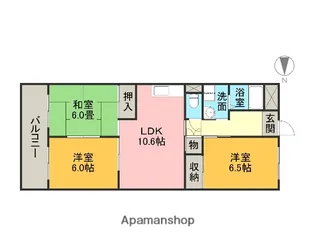 本宮ハイツ山田【3階】の間取り