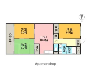 本宮ハイツ山田【7階】の間取り