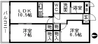 ブルージュ【201号室】の間取り