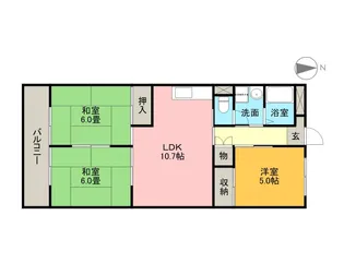 アーバンハイツ【4階】の間取り
