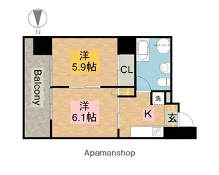 レインボーピア記念橋【3階】の間取り