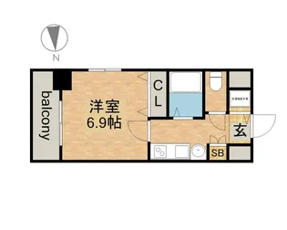 プレサンス久屋大通公園サウス【0304号室】の間取り