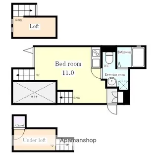 ブリリアントアパートメント伝馬【1階】の間取り