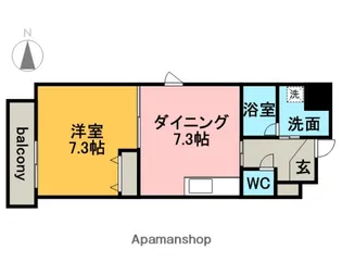 ディアコート白川【7階】の間取り