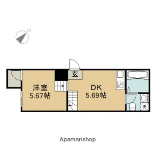 ピアチェーレ新栄【2階】の間取り