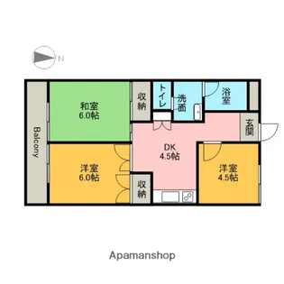 ロンシャン金山【4階】の間取り