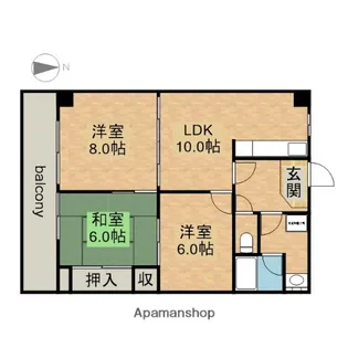 ジャルダン新金山【8階】の間取り