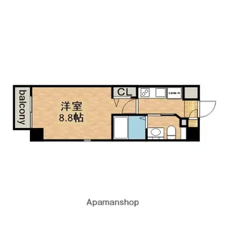 エステムプラザ名古屋・栄プレミアム【13階】の間取り