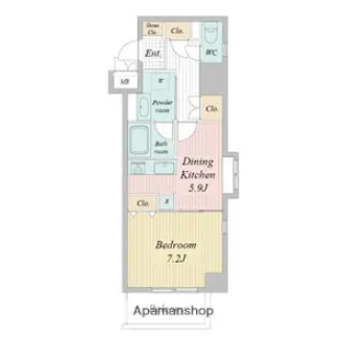 レジディア高岳【8階】の間取り