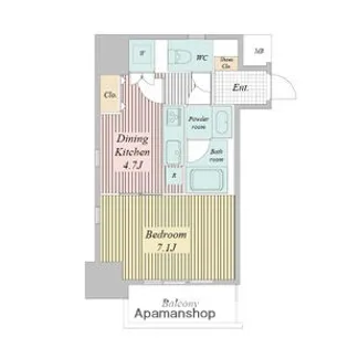 レジディア高岳【13階】の間取り