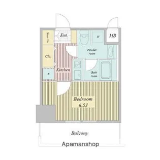 レジディア高岳【14階】の間取り