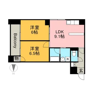ガーディアン千代田【9階】の間取り