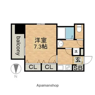 エイペックス名古屋鶴舞公園前(APEX名古屋鶴舞公園前)【9階】の間取り