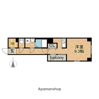 エイペックス名古屋鶴舞公園前【2階】の間取り