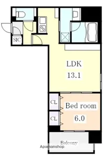 ルシェット白川公園【8階】の間取り