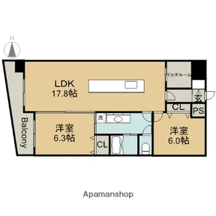 ベルドミール橘【9階】の間取り