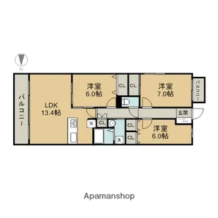 グラン・アベニュー名駅南【14階】の間取り