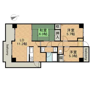 アピエス尾頭橋【3階】の間取り
