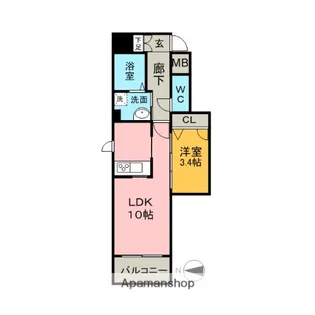 グランシャリオ栄【3階】の間取り