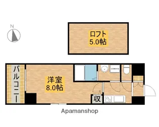 エステムコート名古屋栄デュアルレジェンド【5階】の間取り