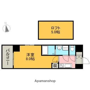 エステムコート名古屋栄デュアルレジェンド【2階】の間取り