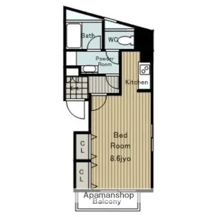 オーキッドビル白鳥【4階】の間取り