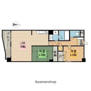 2LDKの間取り画像