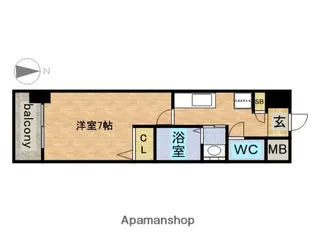 フローライト上前津【1階】の間取り