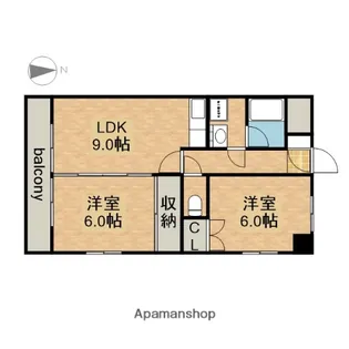 ファミーユ白川【6階】の間取り