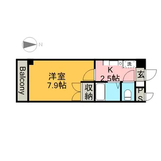 第2コーポ魚半【3階】の間取り