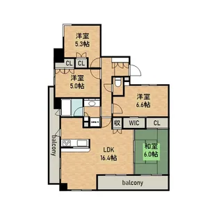 パークアクシス金山WEST【8階】の間取り