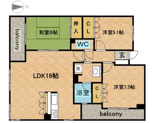 パークアクシス金山WEST【5階】の間取り