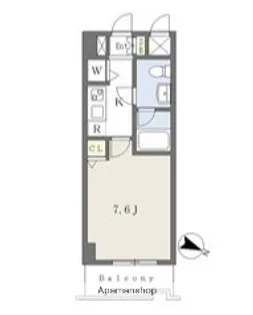 1Kの間取り画像