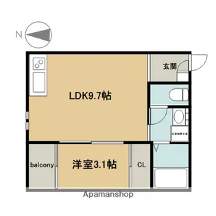 エステート西高蔵【1階】の間取り