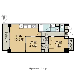 ツインアウルズ【8階】の間取り