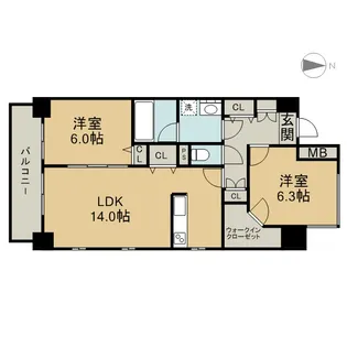 エレンシア千代田(HERENCIA千代田)【2階】の間取り