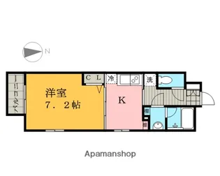 1DKの間取り画像