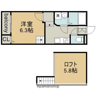 CREO日比野【1階】の間取り