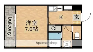 グランデ瓦町【5階】の間取り
