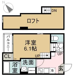 グリーンハイツ伝馬【1階】の間取り