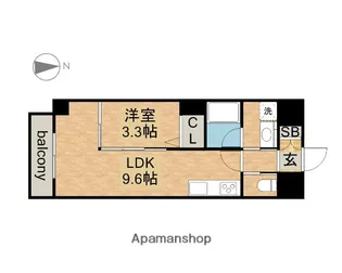 La.Brea Yaguma【3階】の間取り