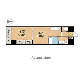 ドゥナーレ東別院【7階】の間取り