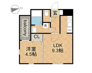 MOVE山王 WEST【1階】の間取り