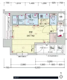 1Kの間取り画像