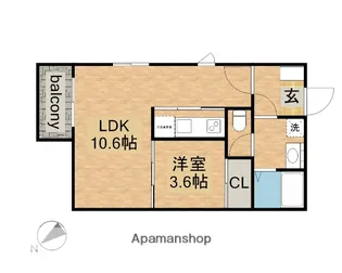 Scottsdale(スコッツデール)【3階】の間取り