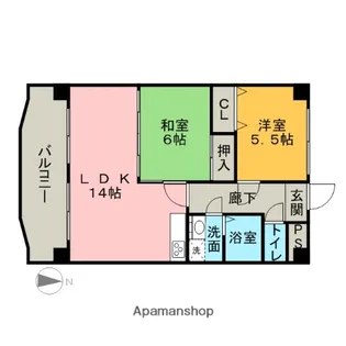 アビタシオン一番【5階】の間取り