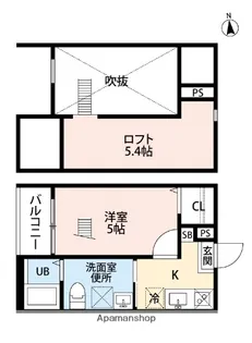 クレア露橋【1階】の間取り